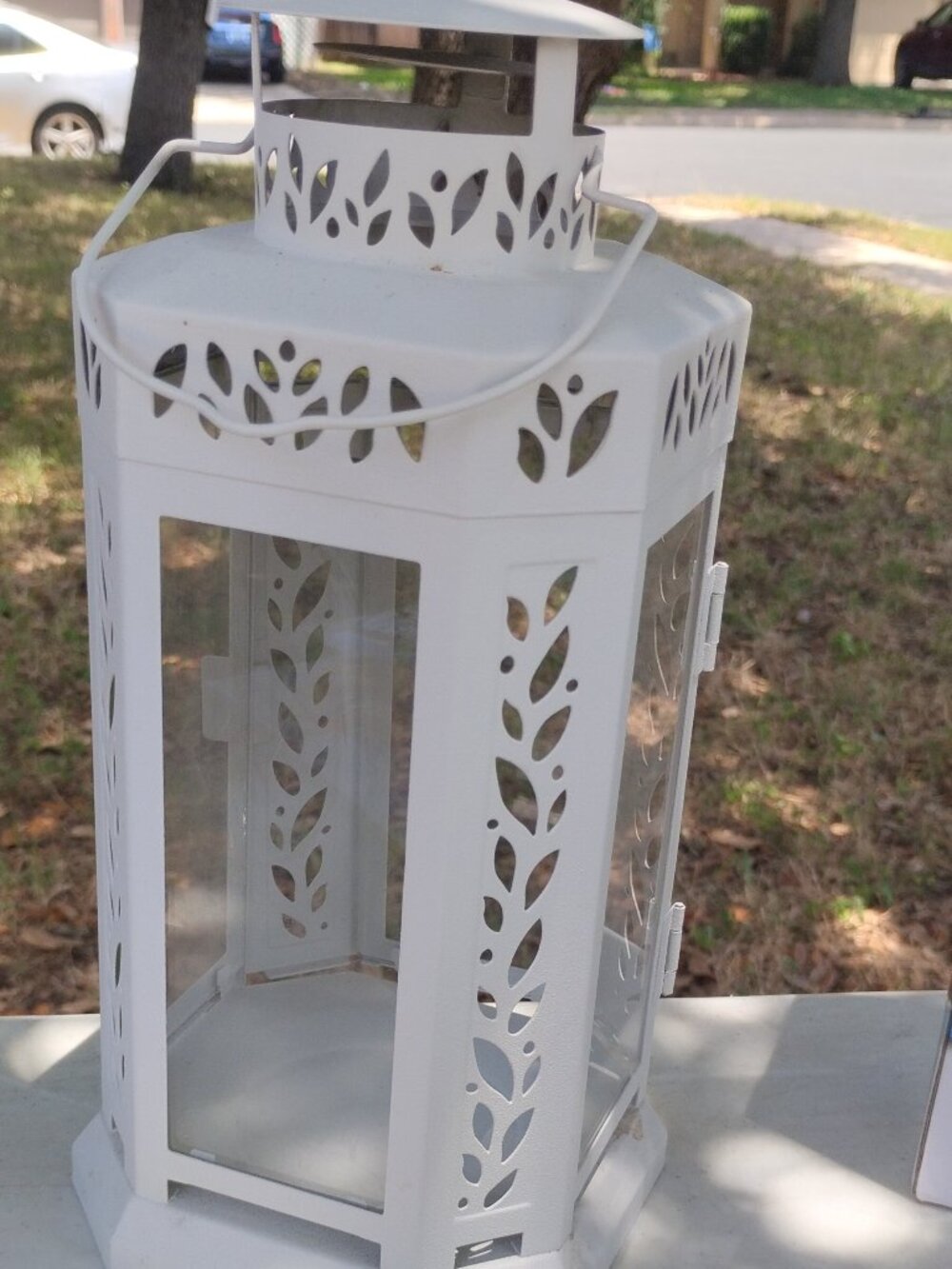 Decorative Lantern Set –-Black & White Metal Lanterns